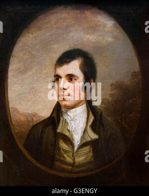 Le Xviiième Siècle, poète écossais Robert Burns (1759-1796), également connu sous le nom de Rabbie Burns, était un poète écossais et parolier, largement considéré comme le poète national de l'Ecosse. Portrait par Robert Dodd, huile sur toile, 1787. Banque D'Images