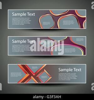 Trois modèles d'en-tête abstraite Illustration de Vecteur