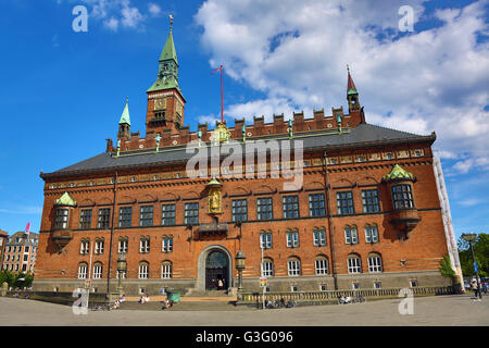 La Radhus ou Mairie de Radhuspladsen la place de l'hôtel de ville de Copenhague, Danemark Banque D'Images