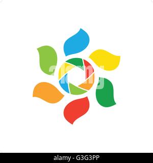 Beau résumé de l'appareil photo couleur comme flower vector illustration isolé sur fond blanc. Illustration de Vecteur