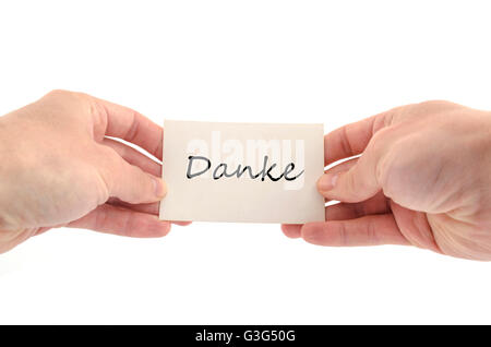 Danke concept texte isolé sur fond blanc Banque D'Images