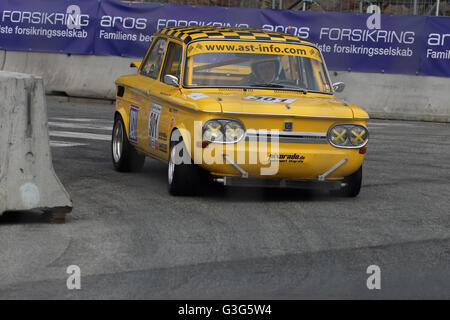 Une NSU TT d'être couru à la voiture de course course classique Aarhus en mai 2016 Banque D'Images