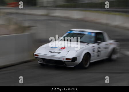 Une Mazda RX7 d'être couru à Aarhus Classic Race 2016 à Aarhus, Danemark Banque D'Images