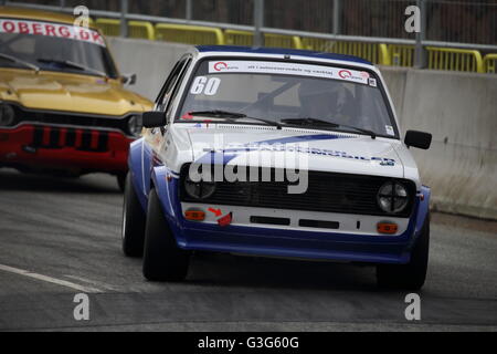 1975 une Lancia d'être couru à 2016 Voiture de course classique d'Aarhus Banque D'Images