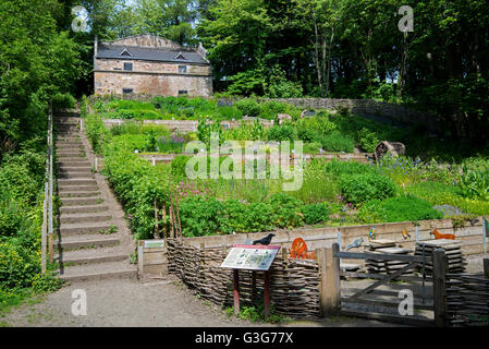 Le Doocot et jardin clos dans le parc de l'ermitage de Braid à Édimbourg. Banque D'Images