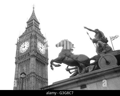 Statue de Boudicca près de Westminster Bridge, London, UK Banque D'Images