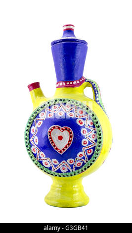 Un navire de la poterie colorée décoration égyptienne fait d'argile, une des plus anciennes coutumes de l'Égypte ancienne Banque D'Images