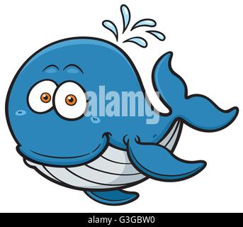 Vector illustration of Whale cartoon Illustration de Vecteur