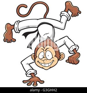 Vector illustration de Karaté Monkey Kick Illustration de Vecteur