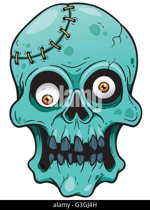 Vector illustration de Cartoon face Zombie Illustration de Vecteur