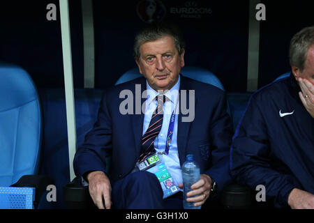 MARSEILLE- FRANCE, juin 2016:Hodgson au cours de match de football de l'Euro 2016 en France entre l'Angleterre contre la Russie au Stade Vélodrome le 11 juin 2016 à Marseille. Banque D'Images