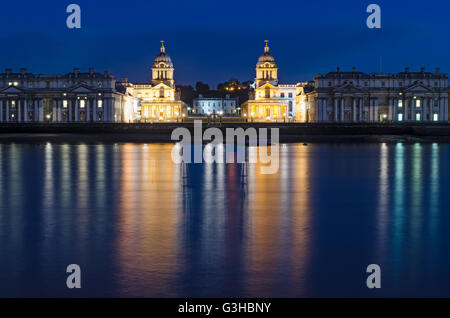 Londres, Greenwich vue depuis Isle of Dogs Banque D'Images