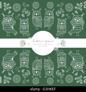 Arrière-plan avec les hiboux ,illustration Illustration de Vecteur