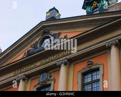 Svenska Akademien, l'institution culturelle située à vieille ville de Stockholm, Suède. Banque D'Images