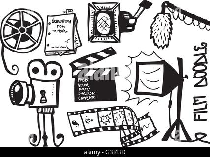 Fiche du film doodle Illustration de Vecteur