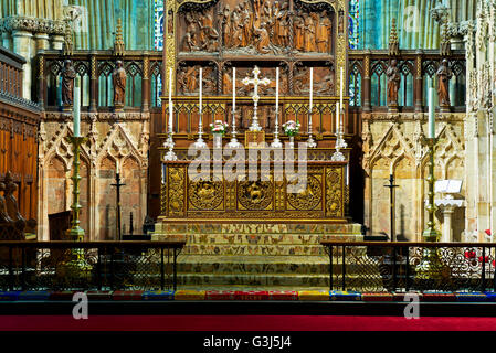 L'autel, Selby Abbey, North Yorkshire, England UK Banque D'Images