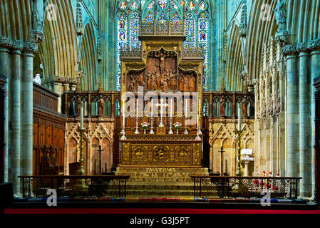 L'autel, Selby Abbey, North Yorkshire, England UK Banque D'Images