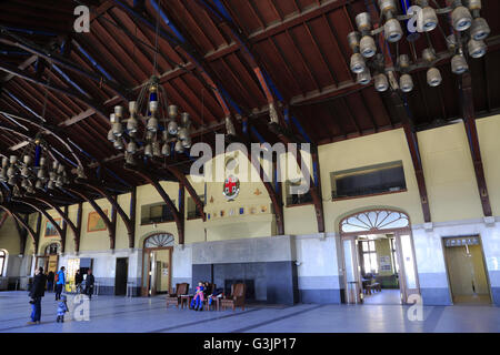 La vue de l'intérieur du mont Royal Chalet Chalet du Mont Royal dans le parc du mont Royal.Québec,Canada,Montréal Banque D'Images