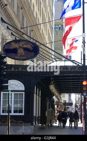 L'hôtel Ritz-Carlton de la rue Sherbrooke au centre-ville de Montréal. Québec,Canada Banque D'Images