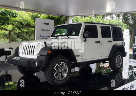 Turin, Italie. Le 08 juin, 2016. Jeep Wrangler dans le Parco Valentino car show, ils accueillent les voitures de fabricants mondiaux. © Marco Destefanis/Pacific Press/Alamy Live News Banque D'Images