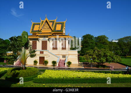 Le Palais Royal et la Pagode d'argent, Phnom Penh, Cambodge Banque D'Images