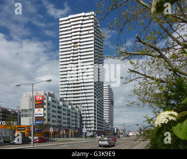 Porte de ville vacances maisons et centre commercial, l'Autriche, Wien, 21., Wien, Vienne Banque D'Images