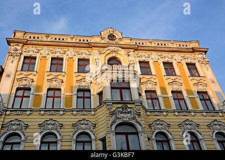 Bâtiment de style Art Nouveau à la rue Piotrkowska à Lodz , Pologne Banque D'Images