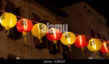 La ville de Singapour décoration de SG50 Chinatown Singapour. Célébrations Banque D'Images