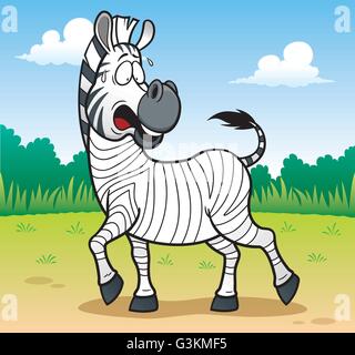 Vector illustration de jeu pour les enfants peinture peau Zebra Illustration de Vecteur