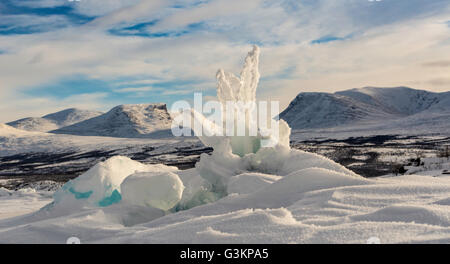 La crête de pression, le lac Torneträsk, Lapporten, Abisko (Suède) Banque D'Images