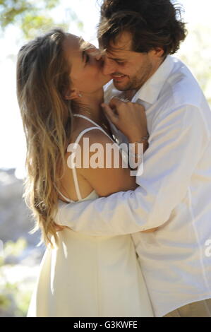 Couple romantique en Croatie, île de Lokrum à Dubrovnik Banque D'Images