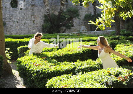 Couple romantique en Croatie, île de Lokrum à Dubrovnik Banque D'Images