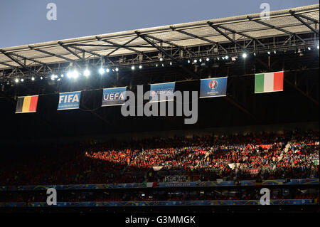 Lyon, France. 13 Juin, 2016. Drapeau de l'UEFA le 13 juin 2016 ; - France Football : UEFA EURO 2016, groupe E, la Belgique 0-2 Italie à Stade de Lyon, Lyon, France. (Photo par aicfoto/AFLO Crédit : AFLO Co.,Ltd/Alamy Live News Banque D'Images