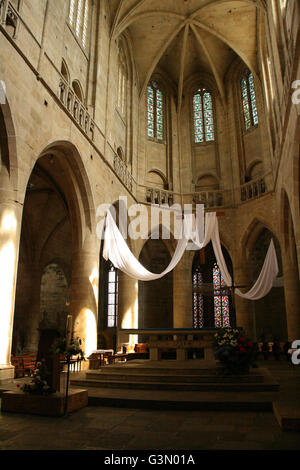 Le chœur de l'église de Saint-Malo à Dinan (France). Banque D'Images