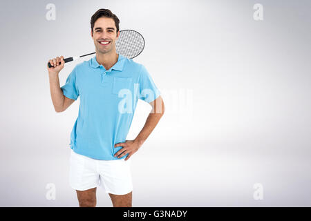 Image composite du badminton player article with hand on hip Banque D'Images