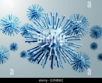 Illustration de cellules du virus de l'influenza Banque D'Images