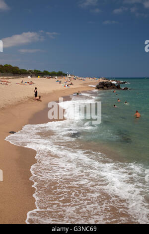 Plage de Santa Susanna, Costa del Maresme, en Catalogne, Espagne, Europe, PublicGround Banque D'Images