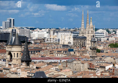 Vue de Bordeaux à partir de la Tour Saint Michel, Bordeaux, Aquitaine, France, Europe Banque D'Images