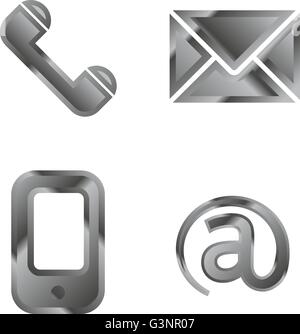 Jeu de boutons Contact Illustration de Vecteur