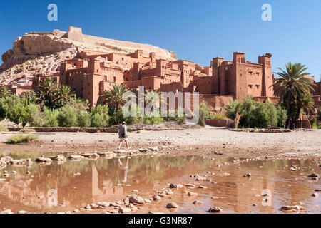 Sommaire des Kasbah Ait Benhaddou, célèbre kasbah au Maroc, de l'emplacement de film productions, Quarzazate, Maroc, Afrique Banque D'Images