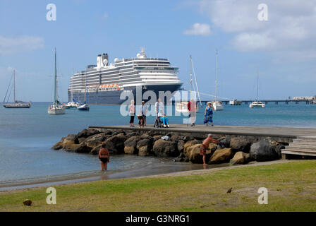 Un paquebot de croisière amarré, Fort de France, Martinique Banque D'Images