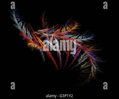 Abstract fractal des formes sur fond noir. Banque D'Images