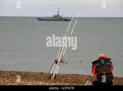 Force frontière patrouilleur de la côte du sud de l'Angleterre Banque D'Images