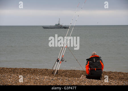 Force frontière patrouilleur de la côte du sud de l'Angleterre Banque D'Images