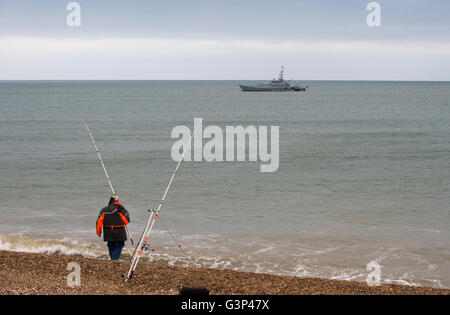 Force frontière patrouilleur de la côte du sud de l'Angleterre Banque D'Images
