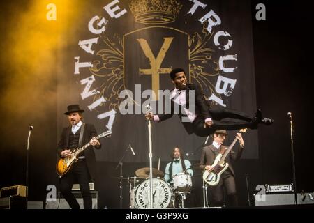 Landgraaf, Pays-Bas 12 juin 2016 vintage trouble en concert au festival pinkpop 2016 © roberto finizio/ alamy live news Banque D'Images