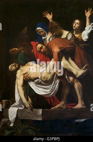 La mise au tombeau du Christ du Caravage,1602-1603, Pinacothèque, Musées du Vatican, Rome, Italie Banque D'Images