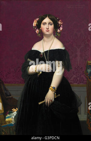 Jean-Auguste-Dominique Ingres - Madame Moitessier - National Gallery of Art, Washington DC Banque D'Images