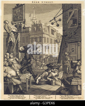 William Hogarth - Beer Street - National Gallery of Art, Washington DC Banque D'Images