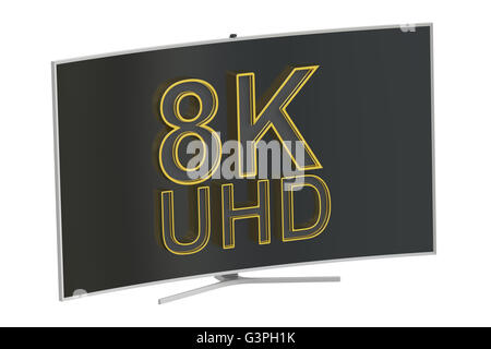 8K - UltraHD PLAT, rendu 3D isolé sur fond blanc Banque D'Images